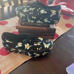 Black Butterflies Van Shoes